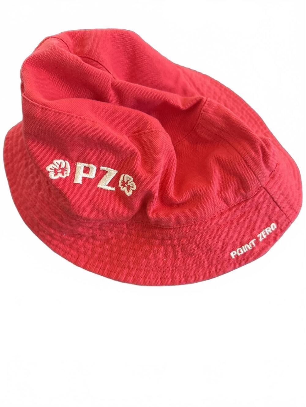 Point Zero Red Bucket Hat with Embroidered Logo